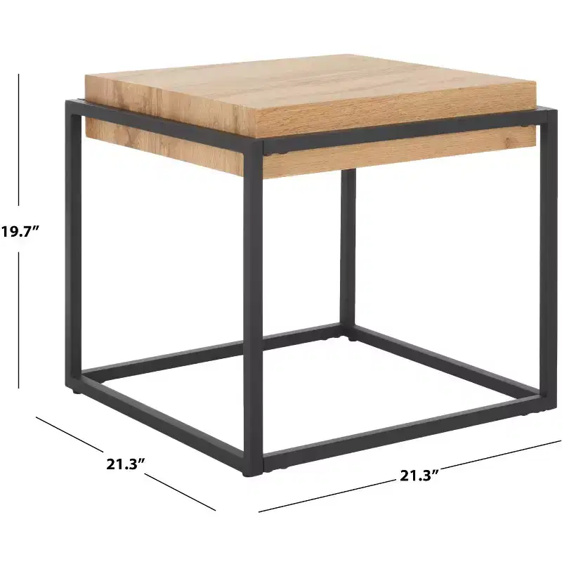 Edgefield End Table - ACC7004A - Natural/Black - Safavieh