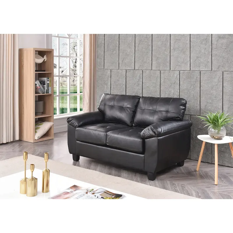 Faux Leather Loveseat