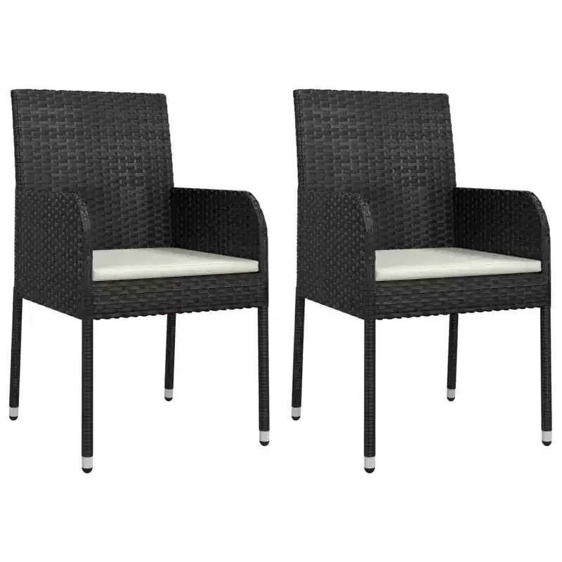 vidaXL Outdoor Garden Chair Set with Cushions - Gray/Black Options