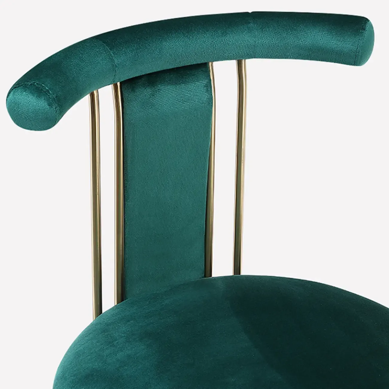 Glam Wood Velvet Upholstered Gold Accent Bar Stool