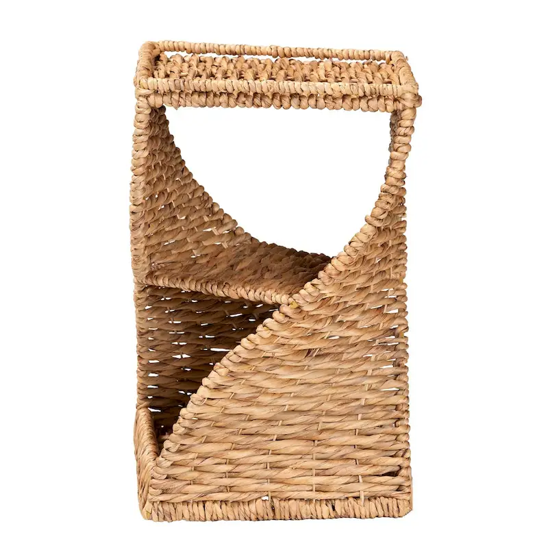 Pelleas Modern Bohemian Natural Brown Seagrass and Wood End Table