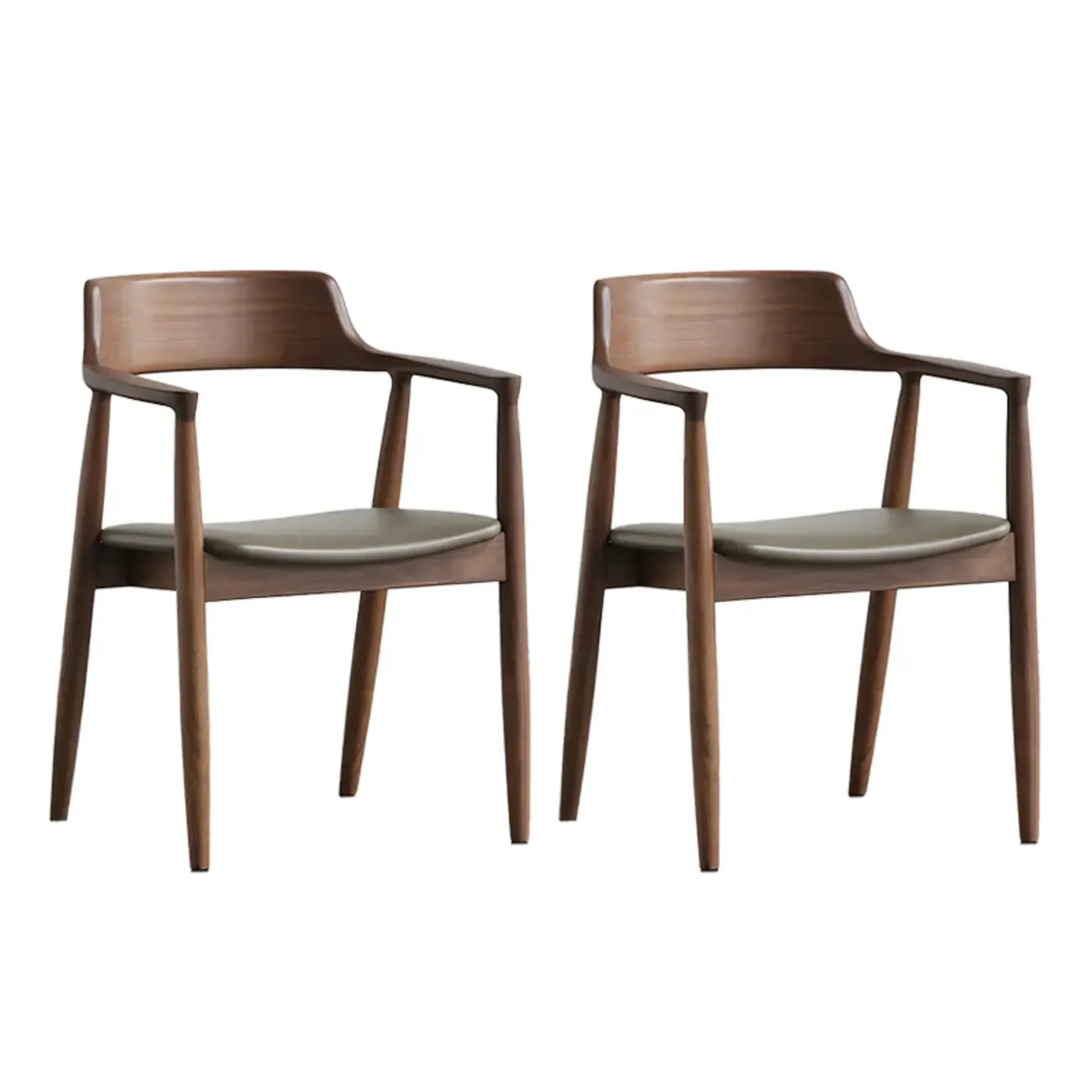 Mid Century Solid Wood Dining Chair Set of 2