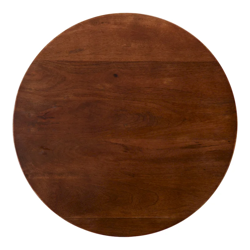 Natural Wood Round Side Table - Midcentury Modern Style