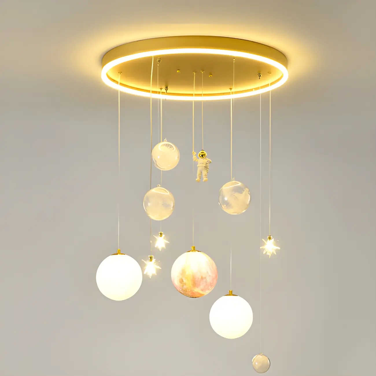 Glam LED Planet Pendant Light with 7-Lights for Kids' Room