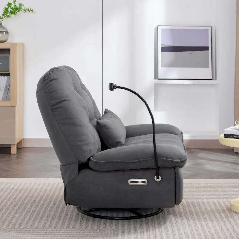 Power Swivel Recliner With USB Charger and Bluetooth Music Player