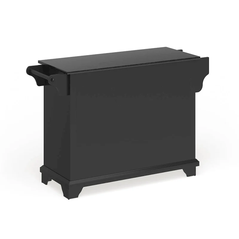 Lafayette Granite Top Kitchen Island in Black Finish - 51.5W x 18D x 36H