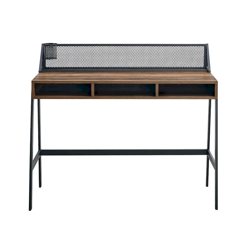 Industrial Writing Desk with Mesh Back - 42 Wide