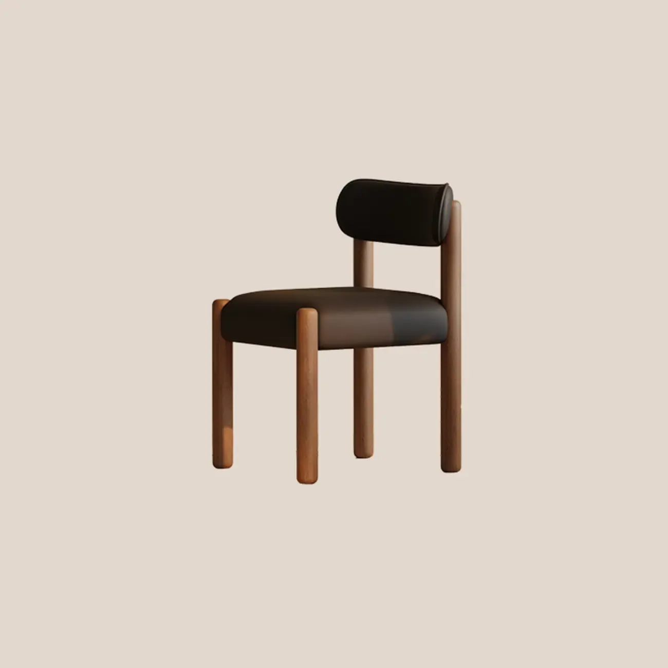 Modern Upholstered Fabric Wood Dining Chair