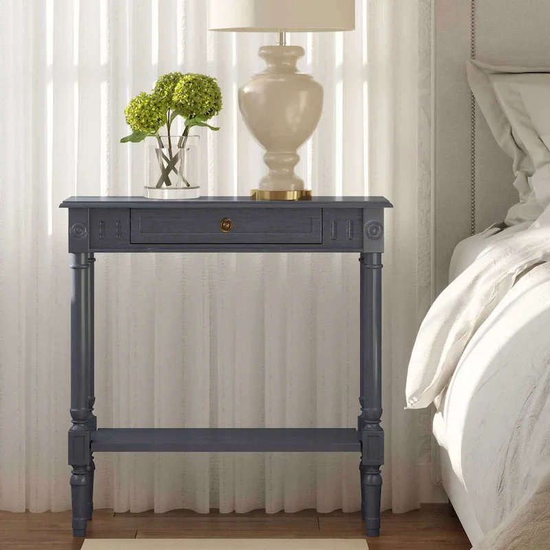 Wood Console Accent Table With Drawer