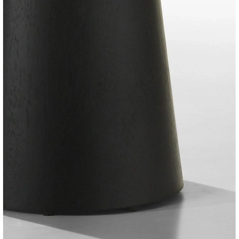Black 22W Round End Table with Pedestal Base