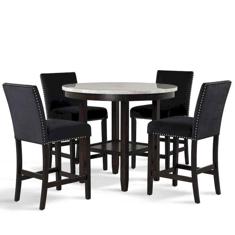 5-Piece Round Counter Height Dining Set