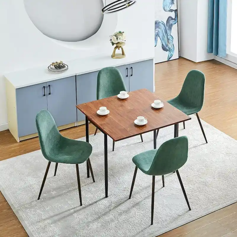 HomyLin Dining Chair Set of 4 Upholstered Fabric Low Back Armless