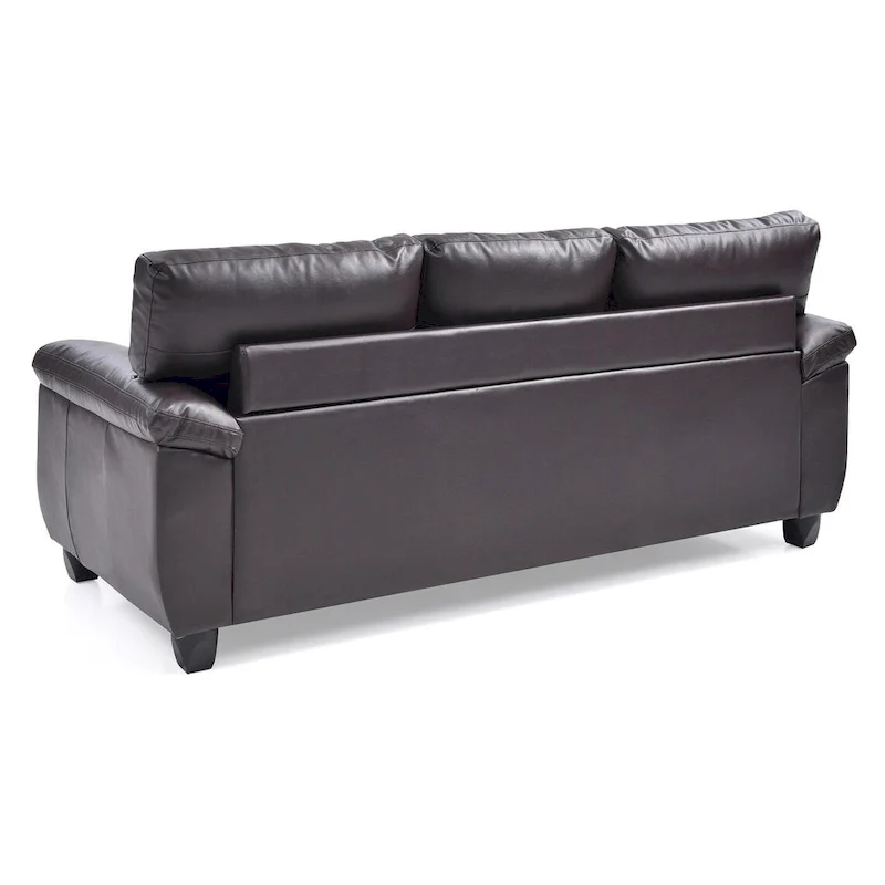 Flared Arm Faux Leather Tufted Straight Sofa - 78  - Brown