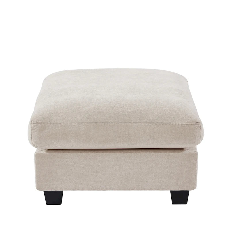 Modern Convertible L-Shaped Linen Feather Filled Reversible Sectional Sofa