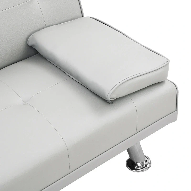 66.1  PVC Loveseat Sofa Bed with Wood Frame and Stainless Legs