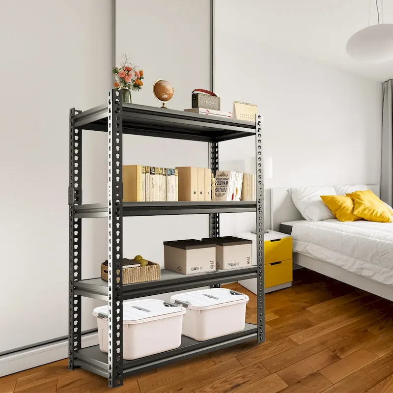 Adjustable Garage Storage Shelves, Metal Shelving, Black