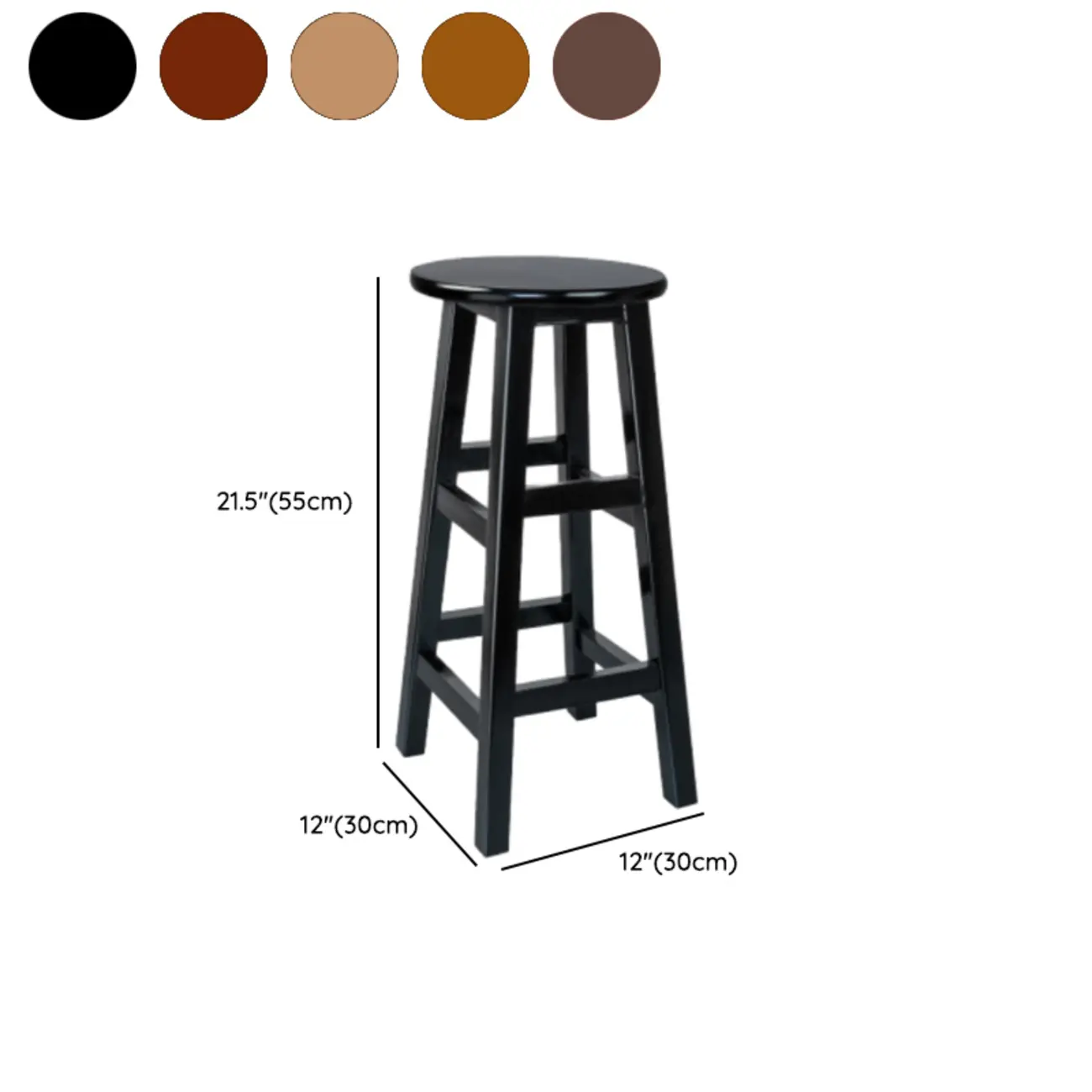 Counter Height Modern Wood Backless Bar Stools