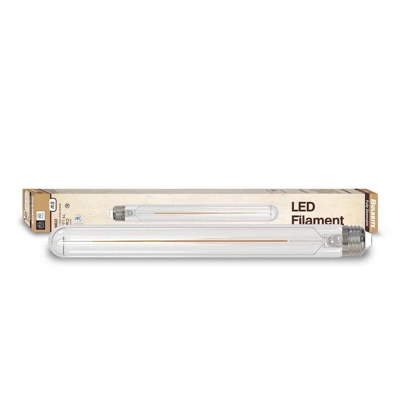 Bulbrite LED Filament Pack of (4) 5 Watt Dimmable 11 Inch T9 Light Bulb with Clear Glass Finish and Medium (E26) Base