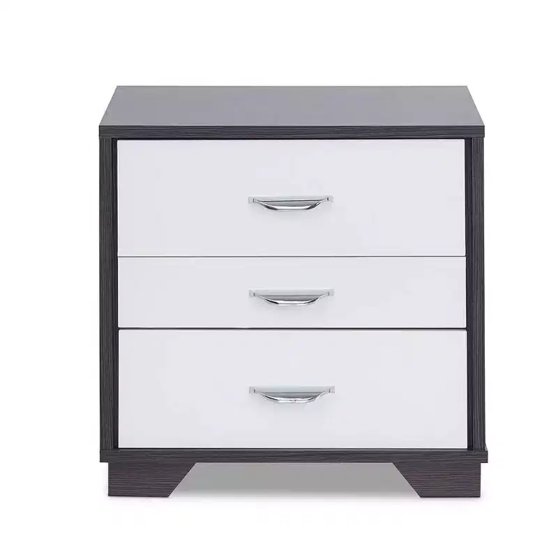 20" Eloy Accent Table White/Black - Acme Furniture: Modern Rectangular Design, MDF Frame, Wood Composite Top, Drawer Storage