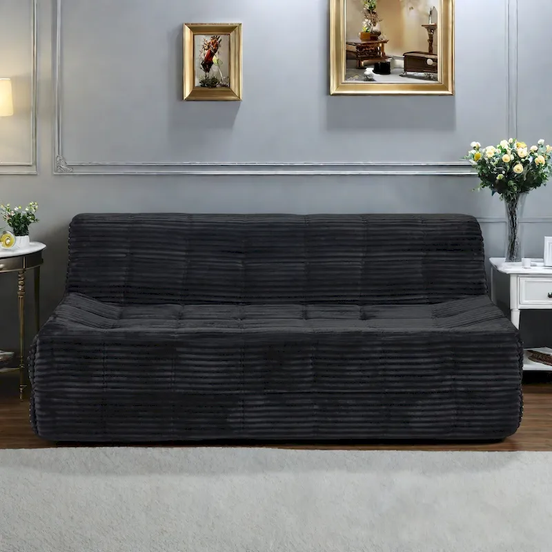 75 Foam 3-Seat Sofa with No Assembly, Space-Saving Design, and Easy Setup