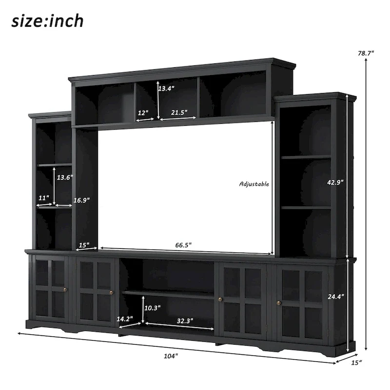 Modern Minimalism Style Entertainment Wall and TV Stand