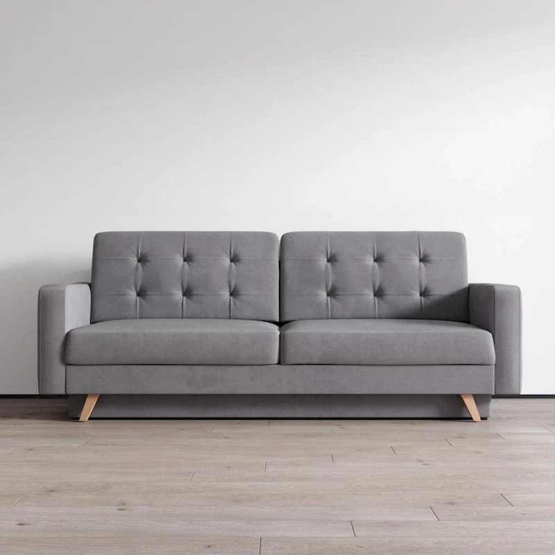 Queen Futon Sleeper Sofa – Multi-Color, Seats 3