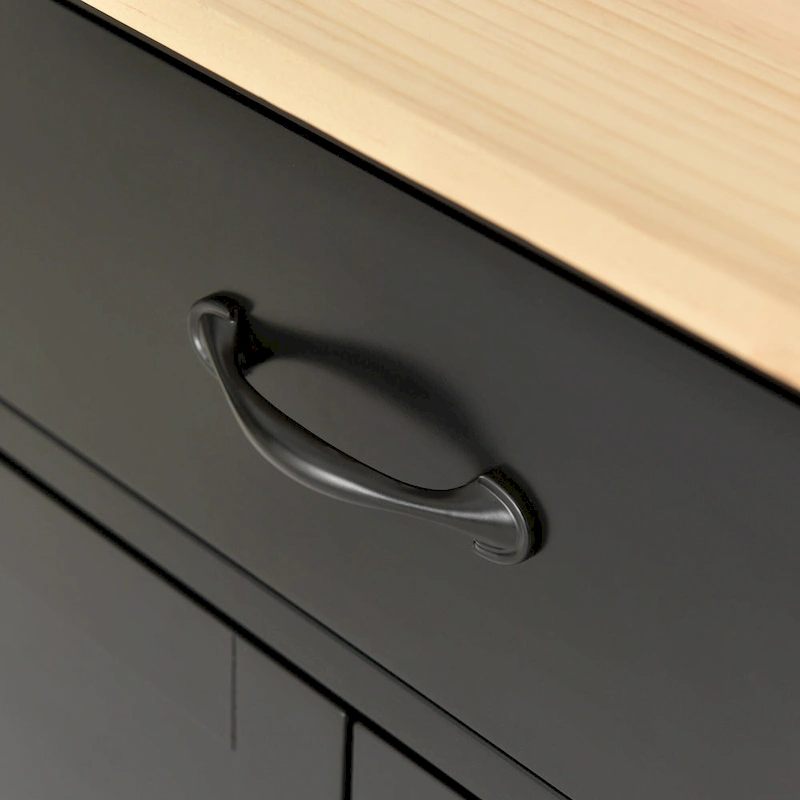 Kitchen Island Cart with Solid Wood Top