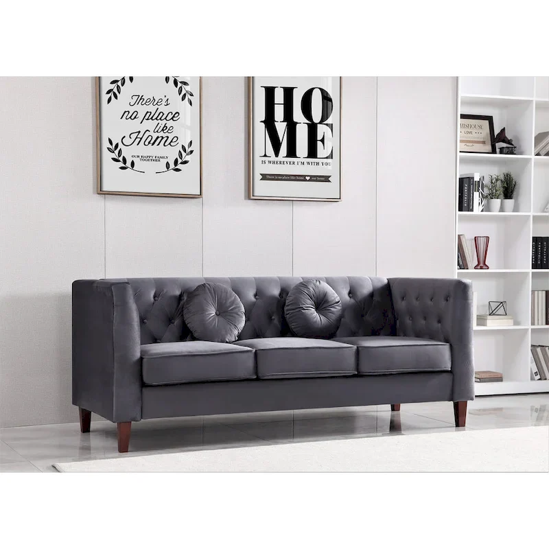 Classic Chesterfield Sofa - Tufted Upholstered Living Room Sofa