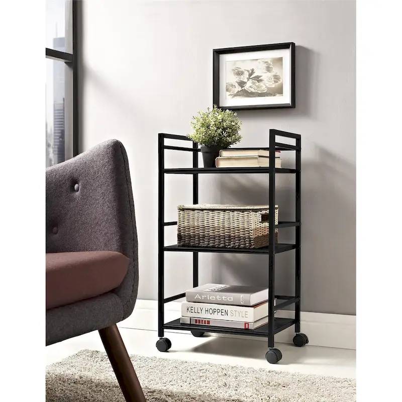 Emerald 3 Shelf Metal Rolling Utility Cart