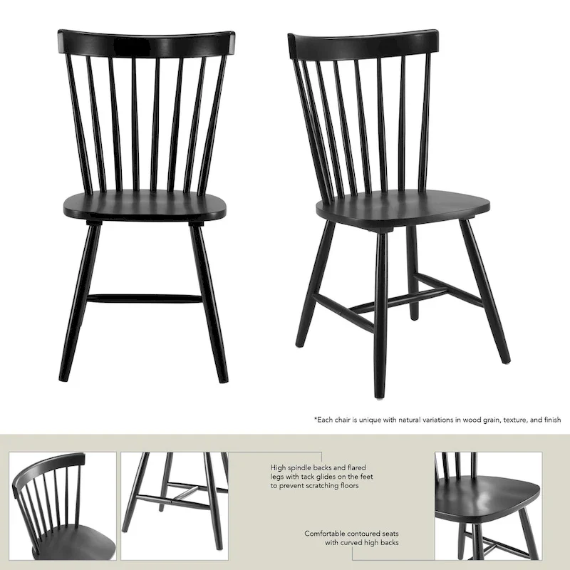 Natural Wood High Back Spindle Dining Chair - 225 lbs Capacity