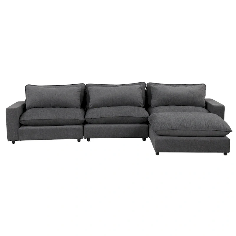 128inch Sectional Sofa Cloud Sofa Chenille Upholstered Sofa