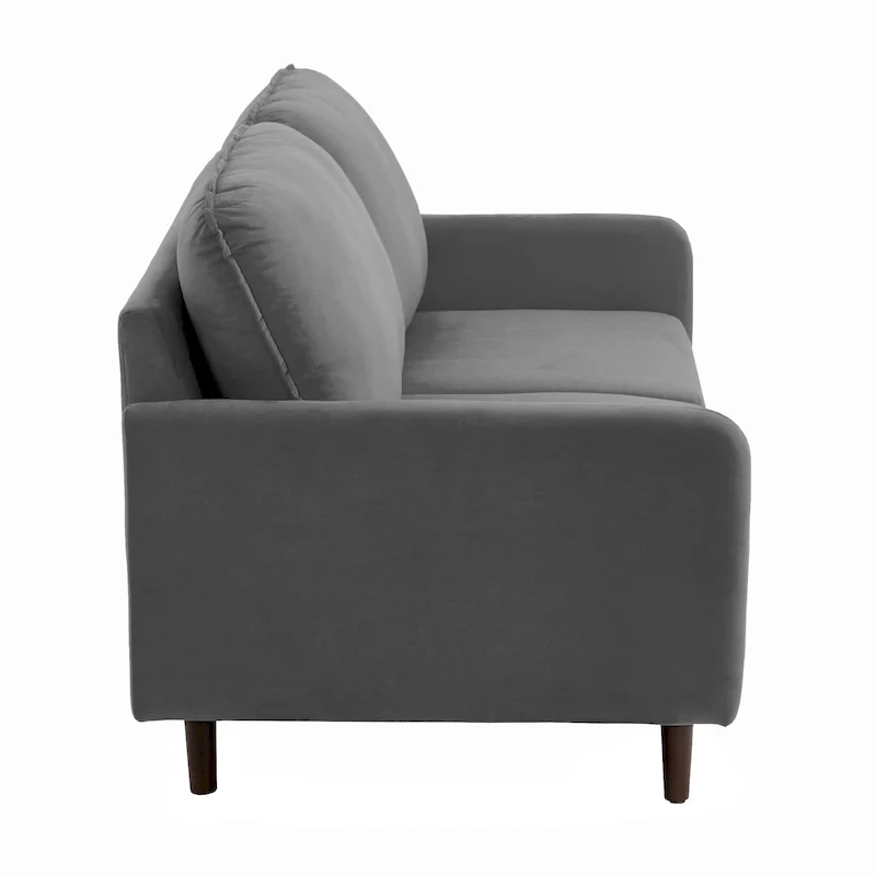 Modern Loveseat Velvet Wood Legs Sofa
