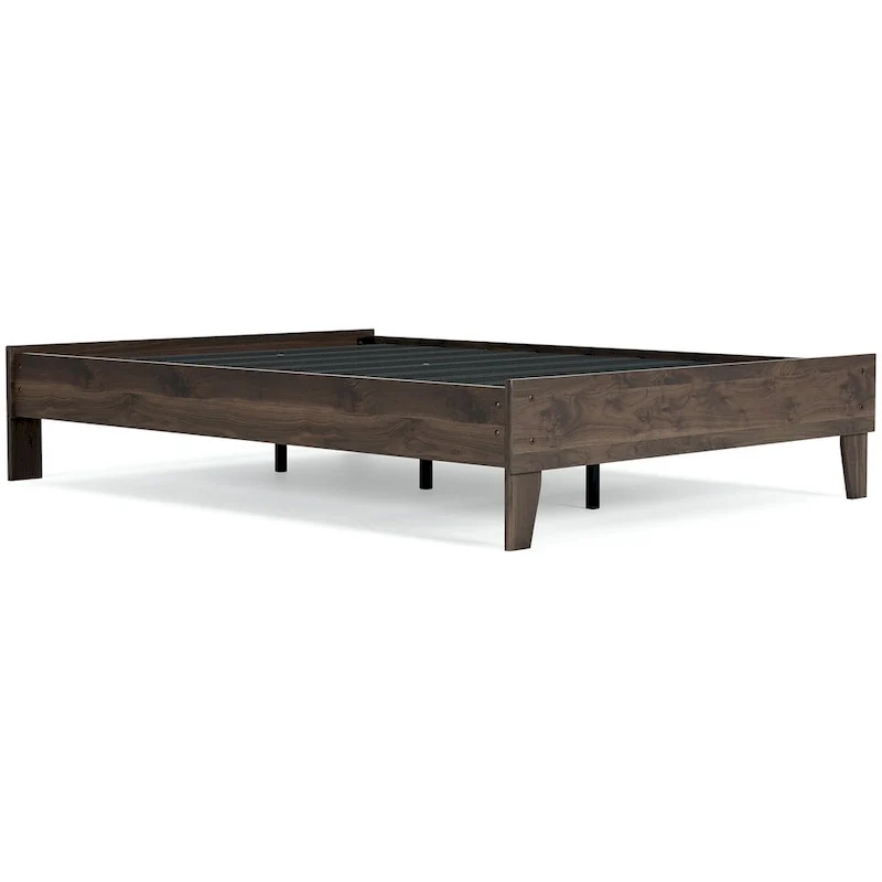 Signature Design by Ashley Calverson Mocha Platform Bed with 2 Nightstands