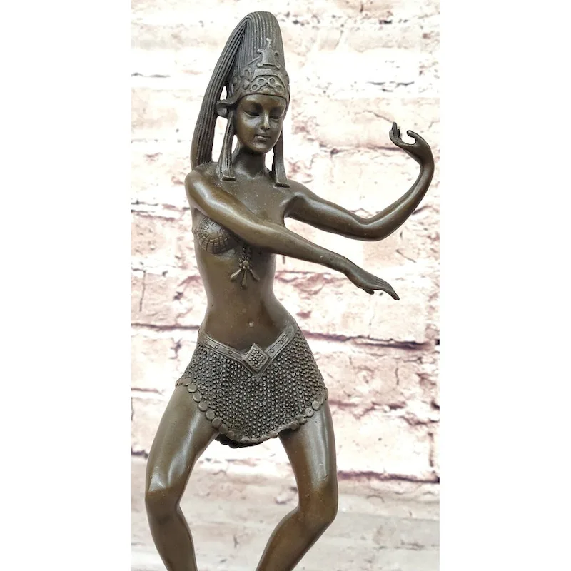 Parvati Exotic Belly Dancer Girl Female Figure Bronze Sculpture By Allan Clark