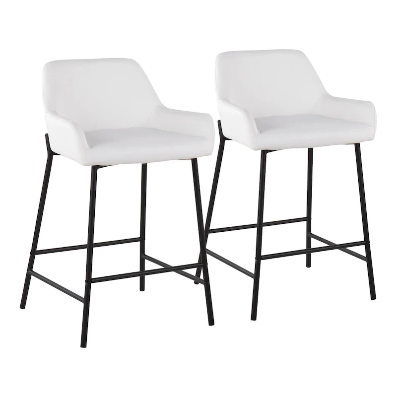 Carbon Loft Galotti Black Fixed-Height Upholstered Counter Stool - Set of 2
