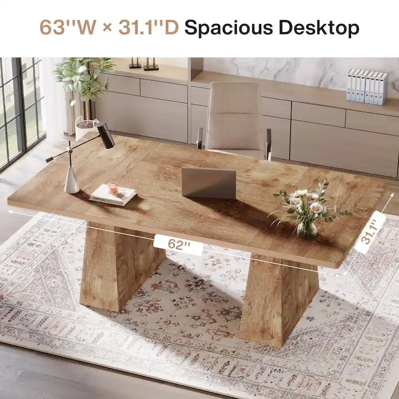 63 Inches Modern Executive Office Desk Large Computer Conference Table