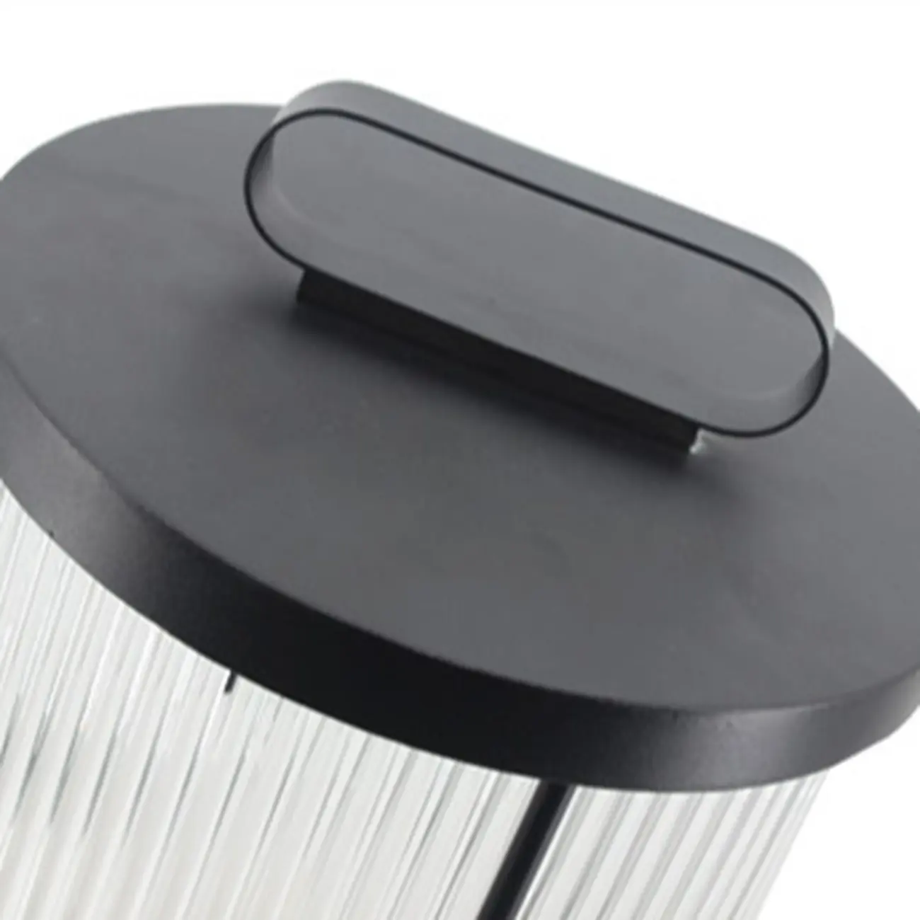 Vertical Grain Clear Glass Cylinder Post Cap Light