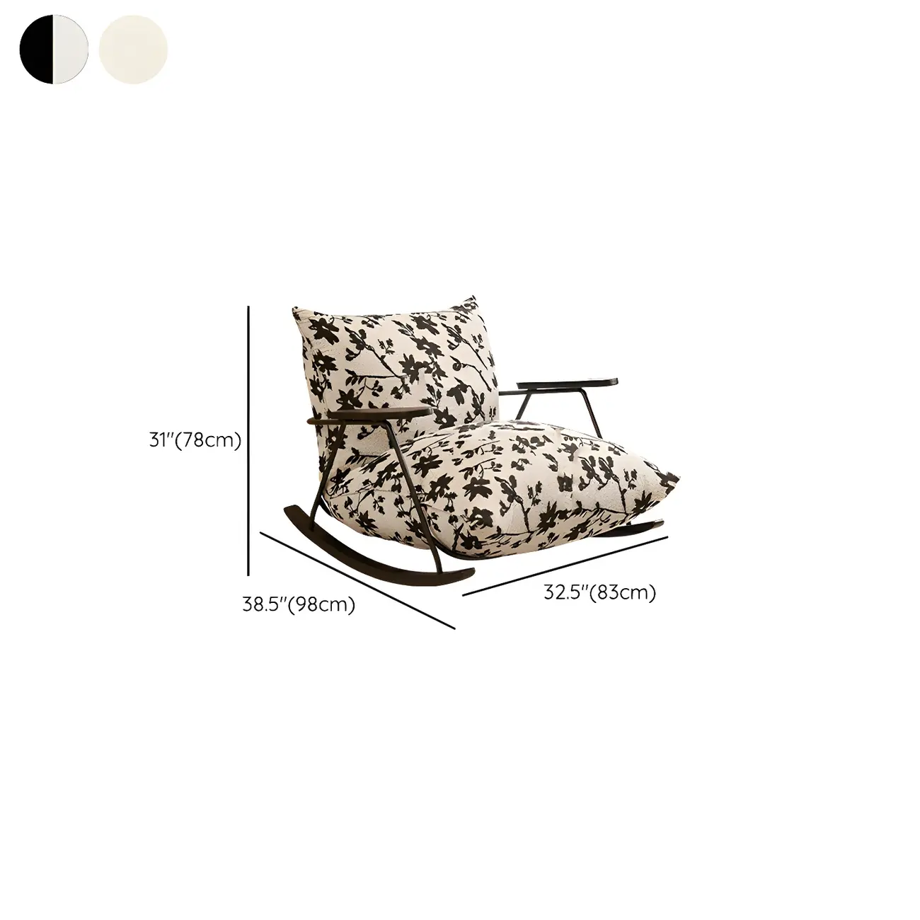 Modern Upholstered Rocking Chair with Spindle Back in Beige