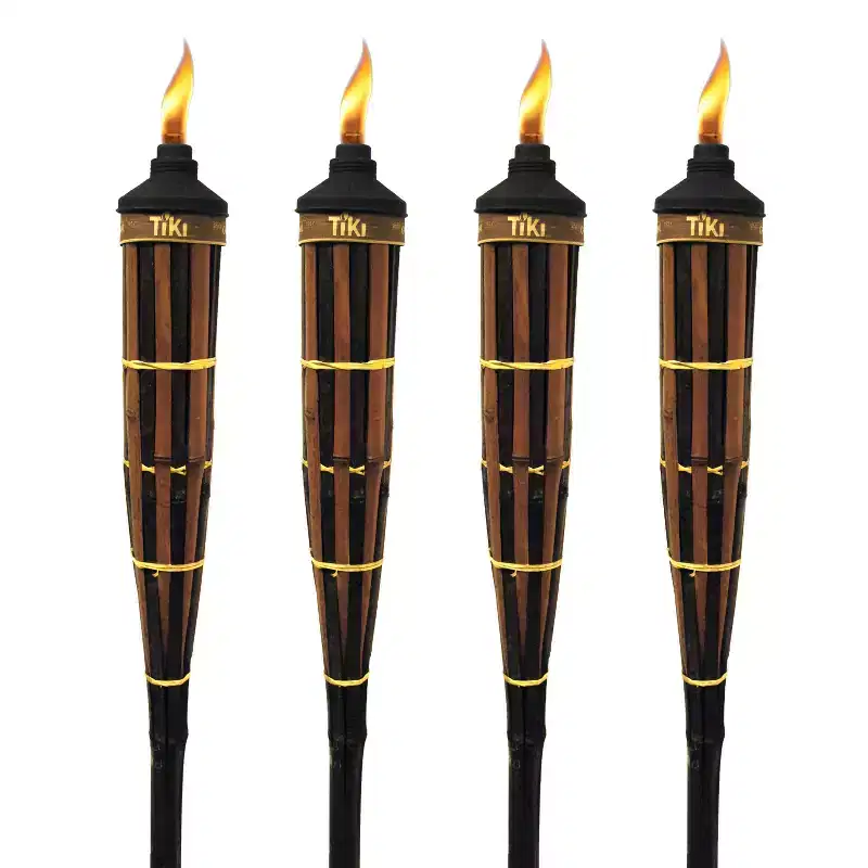Tiki 4pk Royal Poly Bamboo Outdoor Torches Brown