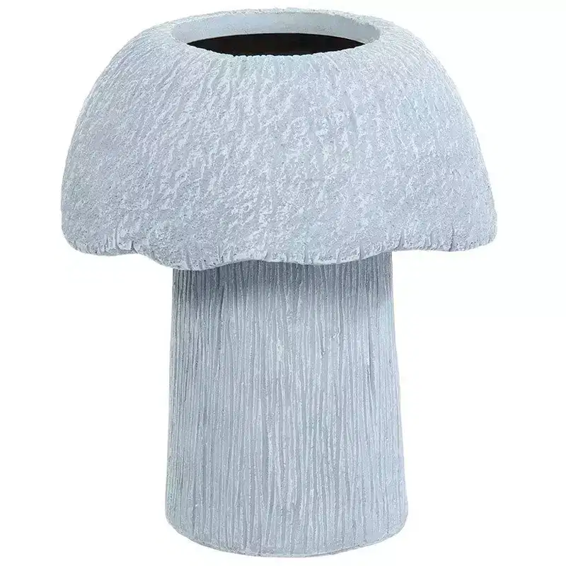 The Lakeside Collection Mushroom Planter Gray Large Medium or Small Garden