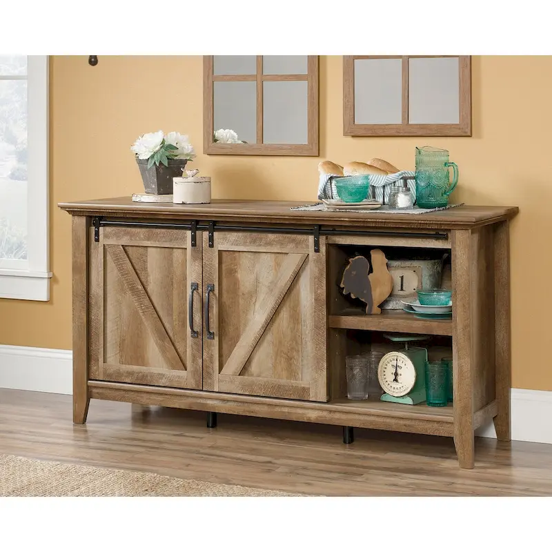 TV Credenza with Sliding Barn Doors