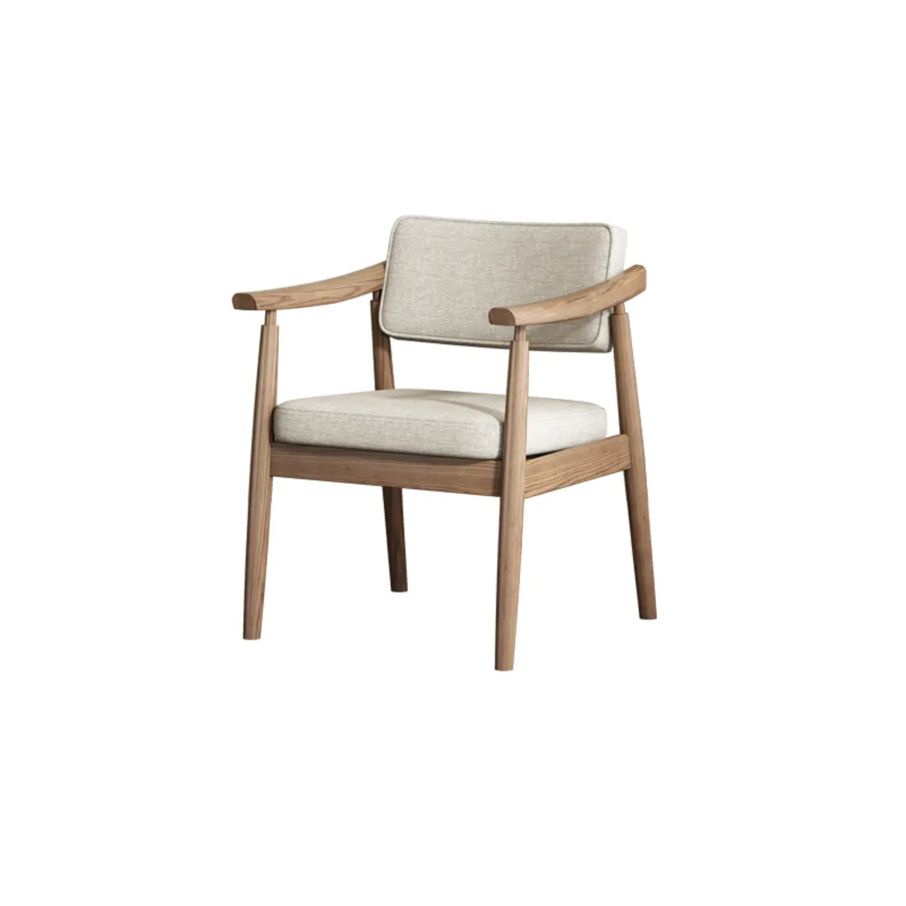 Scandinavian Modern Solid Wood Upholstered Dining Chair