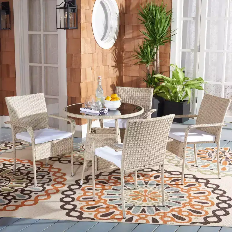 Laina 5 Piece Dining Set - Indoor/Outdoor - PAT7703 - Safavieh