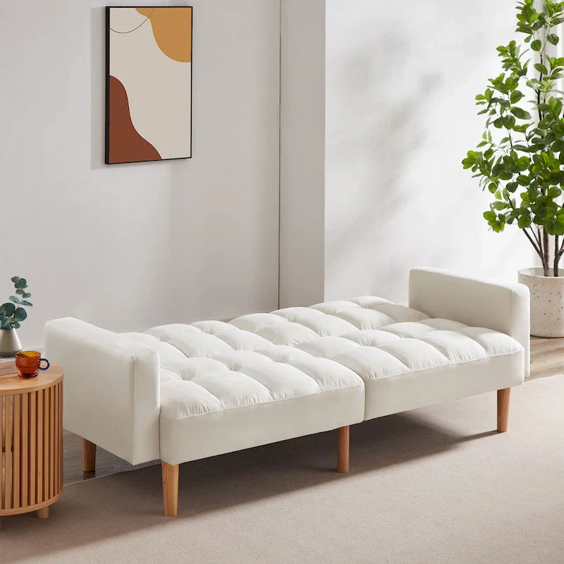 79.52W Modern Velvet Convertible Sofa