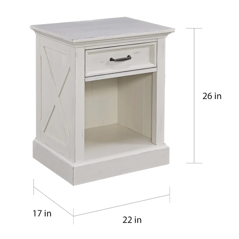 The Gray Barn 3-Piece Riverbone X-detail King Bed, Nightstand, and Chest Set