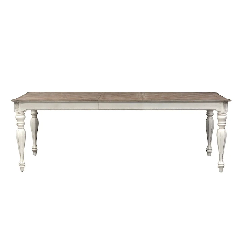 Antique White Weathered Bark Leg Dining Table