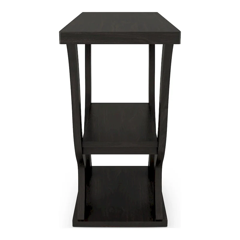 Espresso Particle Board Console Table with Open Shelf & Tapered Profile – Transitional Style