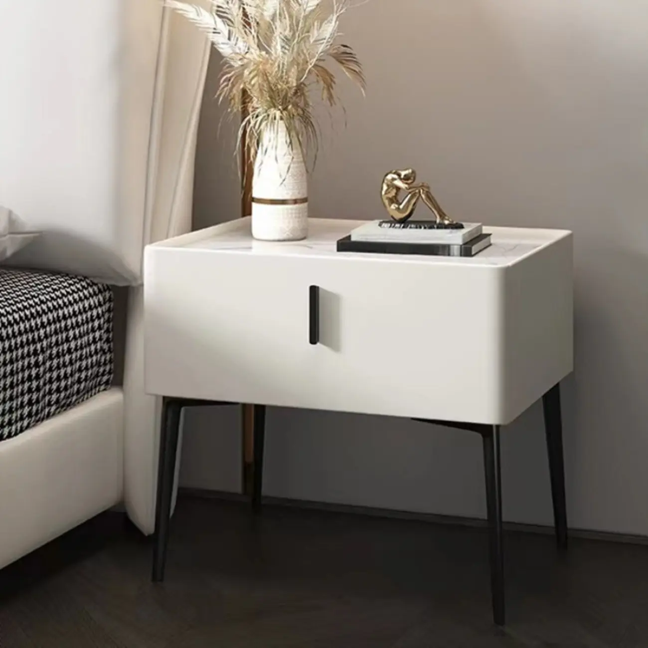Modern Narrow Nightstand with Drawer