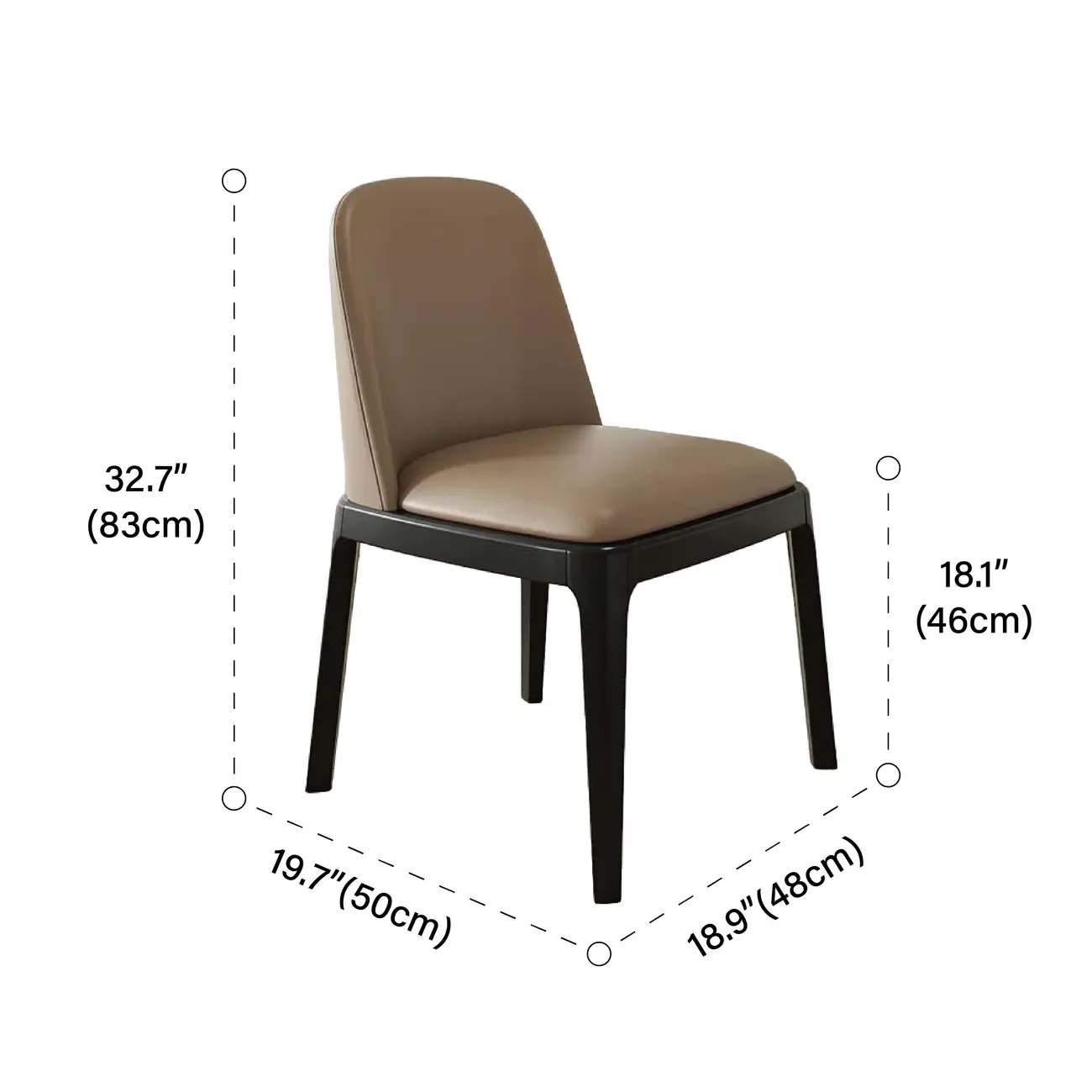 Modern Rubber Wood Upholstered Dining Chair Set of 2