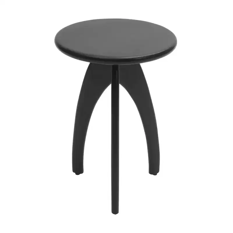 Jofran,Aero Curved Space Age Round Mid-Century Modern Solid Wood Accent End Table